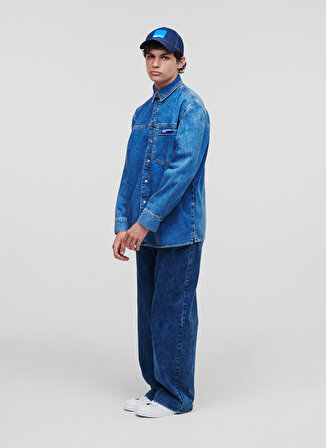 Karl Lagerfeld Jeans Normal Mavi Erkek Denim Gömlek 231D1602_KLJ REGULAR DENIM SHIRT
