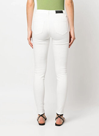 KARL LAGERFELD Yüksek Bel Normal Beyaz Kadın Denim Pantolon 230W1110