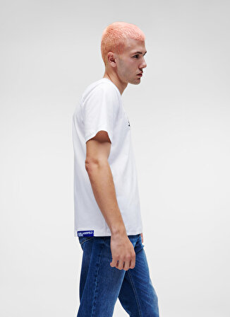 Karl Lagerfeld Jeans Bisiklet Yaka Beyaz Erkek T-Shirt 235D1707_KLJ REGULAR SSLV TEE