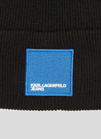 Karl Lagerfeld Jeans Siyah Erkek Bere 236D3401_KNITTED LOGO BEANIE