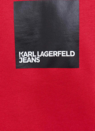 Karl Lagerfeld Jeans Bisiklet Yaka Kırmızı Erkek Sweatshırt 231D1804_KLJ REGULAR LOGO SWEAT