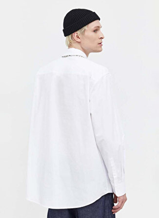 Karl Lagerfeld Jeans Normal Beyaz Erkek Gömlek 236D1603_KLJ MONOGRAM SHIRT