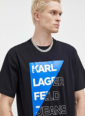 Karl Lagerfeld Jeans Bisiklet Yaka Siyah Erkek T-Shirt 236D1702_KLJ RELAXED CUT LOGO TEE