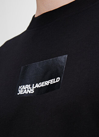 Karl Lagerfeld Jeans Bisiklet Yaka Düz Siyah Kadın T-Shirt 236J1700