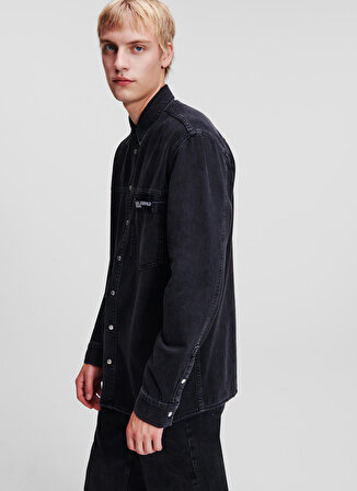 Karl Lagerfeld Jeans Normal Siyah Erkek Denim Gömlek 236D1601_KLJ REGULAR DENIM JACKET