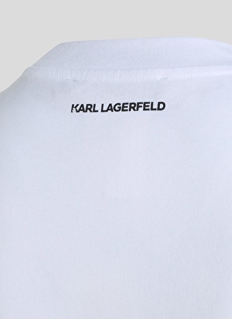 KARL LAGERFELD Yuvarlak Yaka Baskılı Beyaz Kadın T-Shirt 240W1701