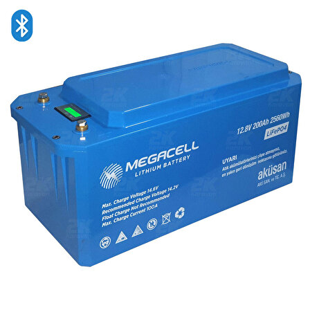 MEGACELL 12.8V 200Ah Bluetooth LiFePO4 ABS Lityum Akü