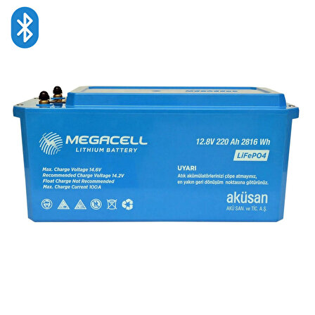 MEGACELL 12.8V 220Ah Bluetooth LiFePO4 ABS Lityum Akü