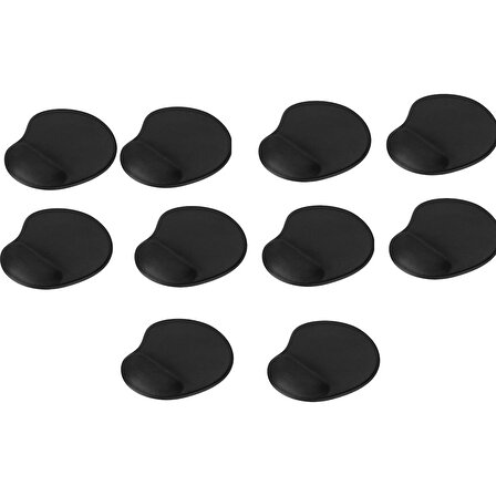 Lunatic Oval Siyah Bilek Destekli Mouse Pad Ergonomik Kaymaz Taban Oyun ve Ofis Için Fare Altlığı Suya Tere Dayanıklı Mouse Pad (10'lu Paket)