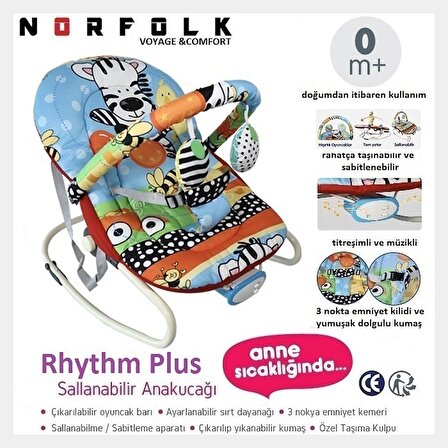 Norfolk Rhythm Sevimli Hayvanlar Elektrikli Müzikli Ana Kucağı