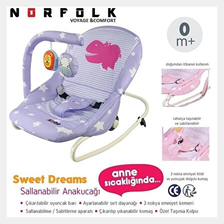 Norfolk Sweet Dreams Hipopotam Elektrikli Müzikli Ana Kucağı