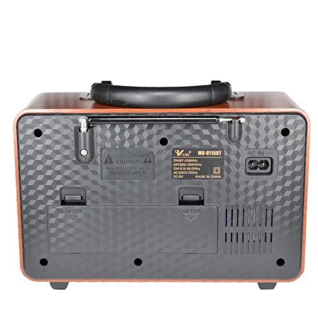 Çanta Yurdu - Retro Nostaljik Mdu115bt Radyo Bluetooth Kumandalı USB/SD Müzik Çalar Radyo