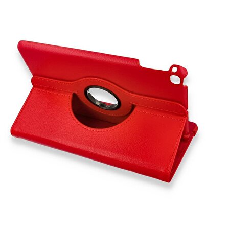 iPad Mini 4 ve 5 Kılıf 360 Tablet Deri Kılıf Kırmızı