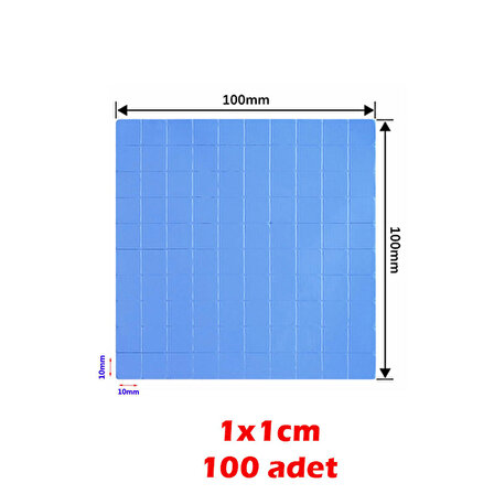Termal Ped soğutucu termal silikon ped 0,5mm 1x1 cm 100 adet