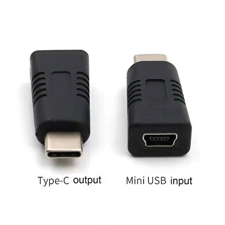 Mini usb 5 pin (in) to type c (out) çevirici dönüştürücü aparat 