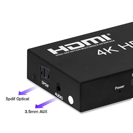4K 60Hz HDMI Matrix 2x4 HDMI matrix değiştirici 2 4 Out HDMI dağıtıcı 