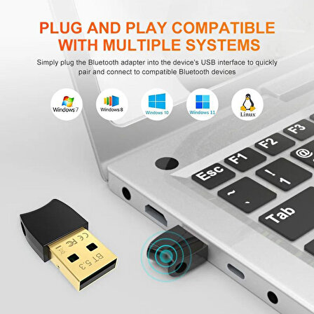 PC için USB Bluetooth adaptörü kablosuz 5.3 Dongle BT adaptör