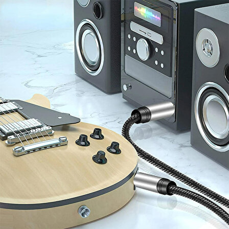 Gitar anfi ara bağlantı kablosu 6,35mm mono TS jaklı kablo 5m