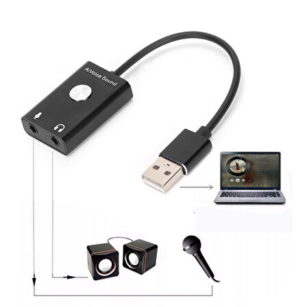 Usb ses kartı USB sanal 9.1 kanal ses kartı mikrofon kulaklık girişli