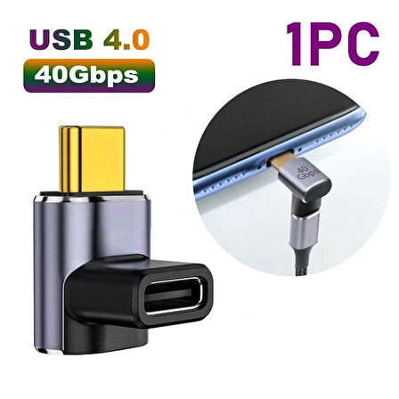 USB 4.0 metal type C adaptörü OTG 40Gbps hızlı veri transferi 