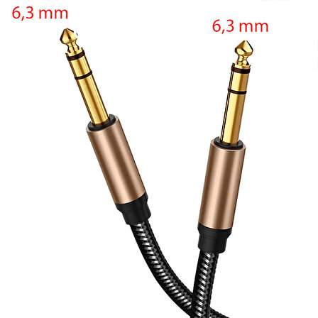 6.3mm stereo enstrüman kablosu gitar kablosu stüdyo monitör için 3m