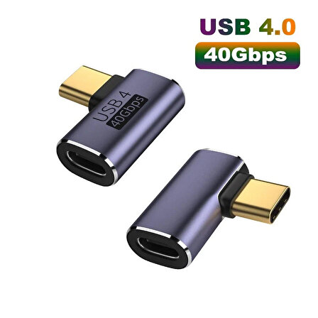 Type C USB 4.0 90 derece L tipi 40Gbps hızlı veri transferi 