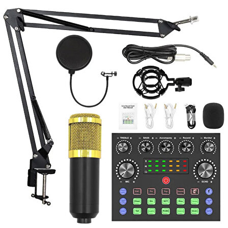 keepro Web yayını için ses mikseri kondansatör mikrofon paketi canlı stüdyo