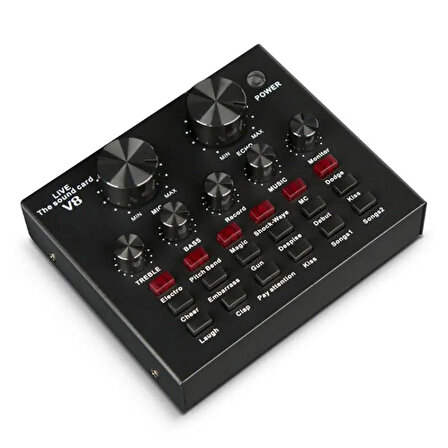 Keepro BM 800 V8 ses kartı seti kondansatör mikrofon canlı kayıt mixeri 