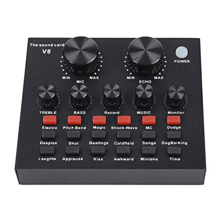 Keepro Profesyonel V8 canlı yayın ses kartı ses arabirim mixeri