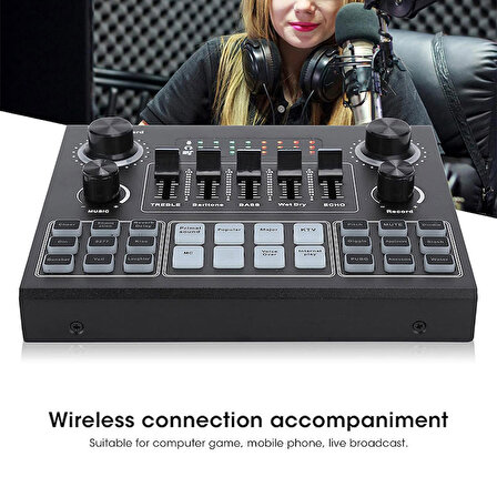 keepro V9 ses stüdyo ses kartı canlı yayın bluetooth ses adaptörü ARS-2024-KEEPRO-ZV9