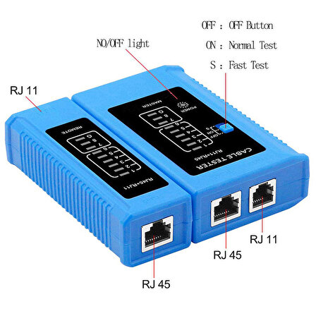 RJ45 Ethernet Kablo Test Cihazı RJ11 Telefon Hattı Test Cihazı 