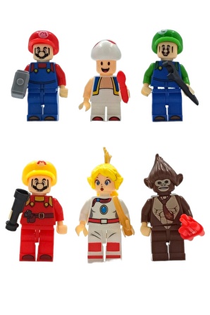 Legolarınıza Renk Katacak: Süper Mario ve Arkadaşları 6'lı Figür Seti 5cm.