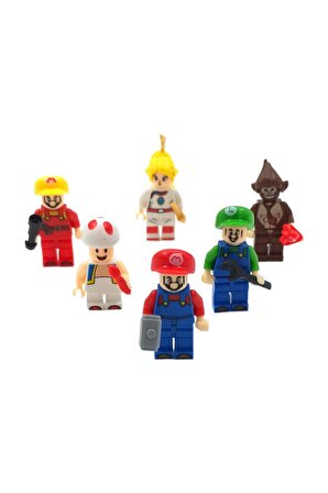 Legolarınıza Renk Katacak: Süper Mario ve Arkadaşları 6'lı Figür Seti 5cm.