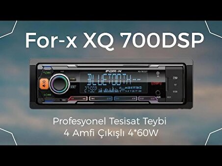 FOR-X XQ700DSP-İŞLEMCİLİ-7RENK-BT-USB-RADYO-MP3-DAHİLİ-HARİCİ MİKROFONLU-3 ANFİ ÇIKIŞLI 4X60W PROFESYONEL TESİSAT TEYBİ
