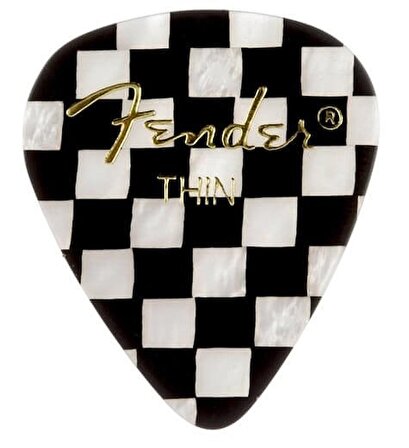 Fender 351 Thin Checker 1 Adet Thin Gitar Penası - Dama Desenli