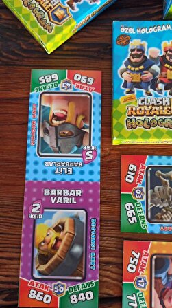 clash royale hologram özel seri oyun kartları 10 x 6 toplam60 adet & kutusuz