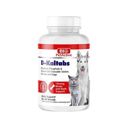 Bio Pet Active D-Kaltabs Kedi ve Köpek İçin Kalsiyum Tableti 30 Gr 60 Adet