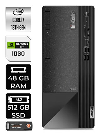 LENOVO Neo 50T i7 13700 48GB RAM 512GB SSD GT1030/4GB W11HOME 12JD0008TR MASAÜSTÜ PC & PER4 BELLEK