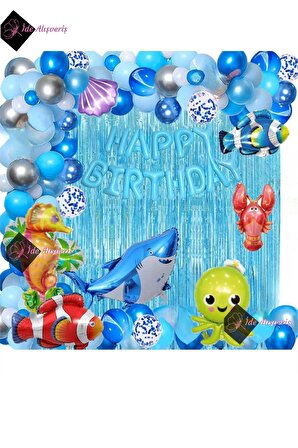 75ADET Okyanus Doğum Günü Partisi Süslemeleri Lüks Deniz severler  için doğum günü Parti Süsü