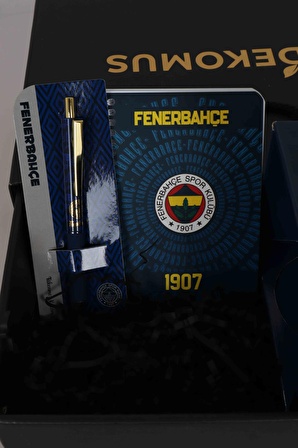 DEKOMUS GIFT BOX ÖZEL KUTULU LİSANSLI FENERBAHÇE KUPA,AJANDA,HYBRIT TÜKENMEZ KALEM SETİ 