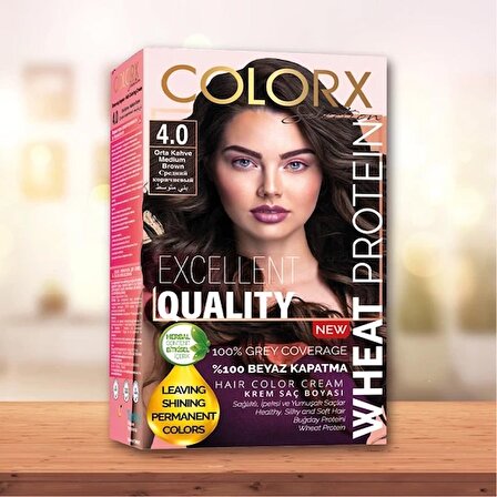 Colorx Saç Boyası Tek Set - 4.0 Orta Kahve