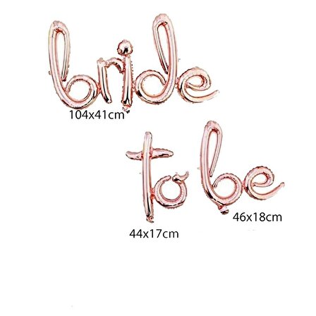 Bekarlığa Veda Partisi Kaligrafi Yazı Bride To Be Folyo Balon - Rosegold