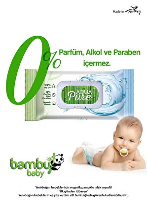 bambubaby Aqua Pure Yenidoğan Islak Havlu Kapaklı 12x40 (480 Yaprak)