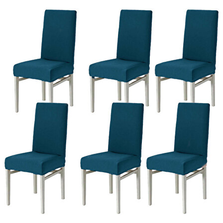 6li Sandalye Kılıfı Yıkanabilir likralı Esnek Lastikli Sandalye Örtü 6li paket