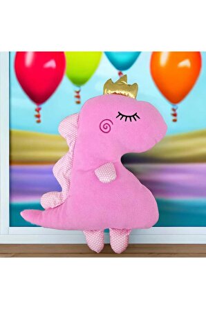 Toyzz Dinozor Uyku Arkadaşı Peluş Pembe Yastık Peluş Oyuncak