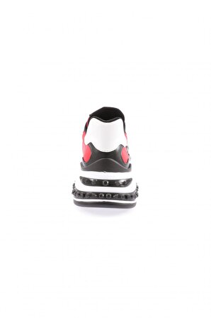Dgn 022-22K Kadın Kalin Taban Metal Aksesuarli Bağcikli Sneakers Ayakkabi