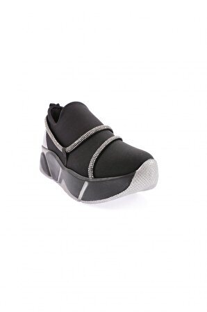 Dgn M600-23Y Kadın Strech Taşli İp Detayli Mega Kalin Taban Sneakers Ayakkabi