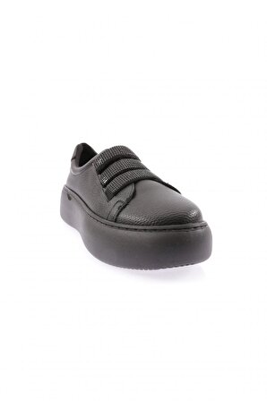 Dgn 878-23Y Kadın Cirtli Bantlari Silver Taşli Sneaker Ayakkabi