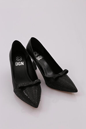 Dgn 825 Kadın Önü Taşli Kurdela Detayli Topuklu Ayakkabi