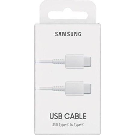 Samsung EP-DA705 Type-C To Type-C Data ve Şarj Kablo Beyaz Samsung Türkiye Garantili